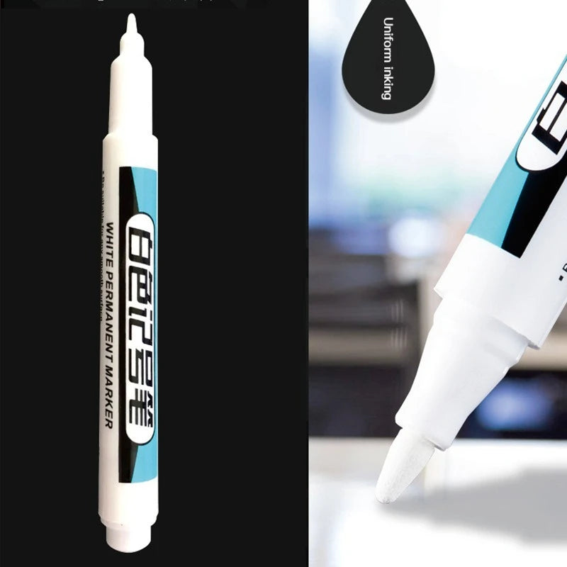 1/3/4Pcs White Permanent Paint Pen set for Wood Rock Plastic Leather Glass Stone Metal Canvas Ceramic Deep Hole Marker 0.7mm