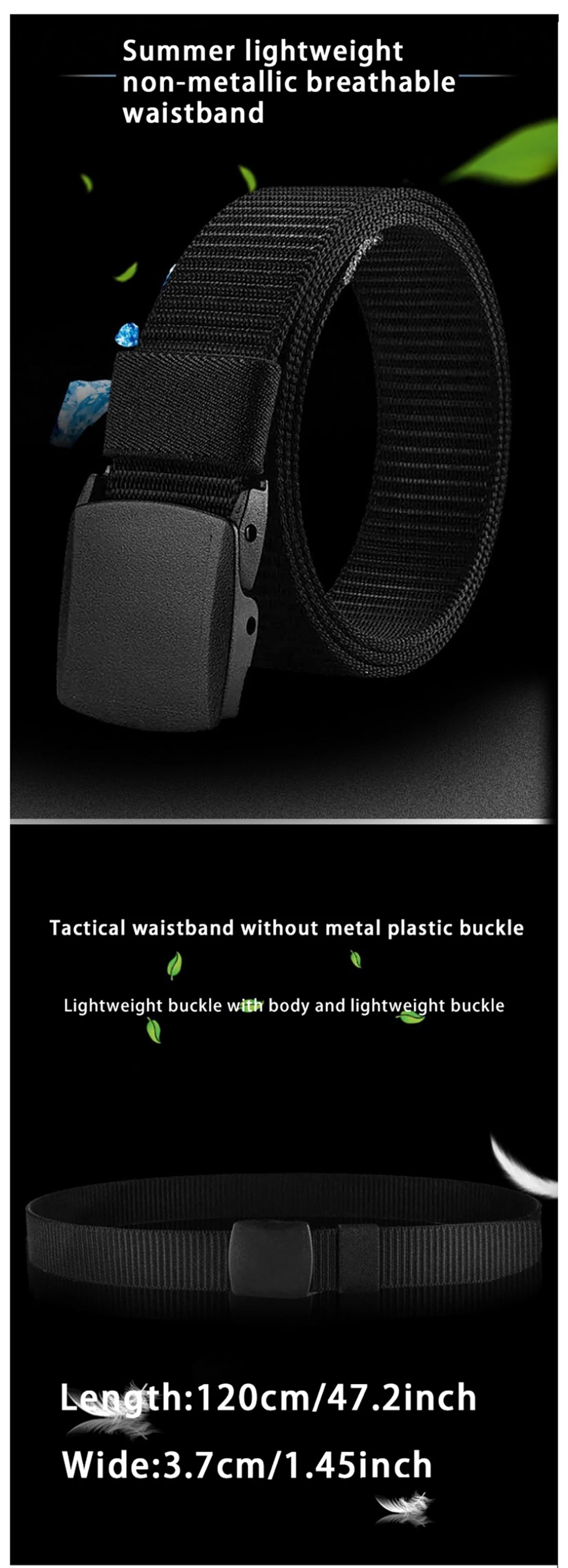 Men's Belt Outdoor Casual Canvas Belt Metal Free Training Nylon Tactical Belt，Versatile For Jeans, Dress，Casual ，For Men Women