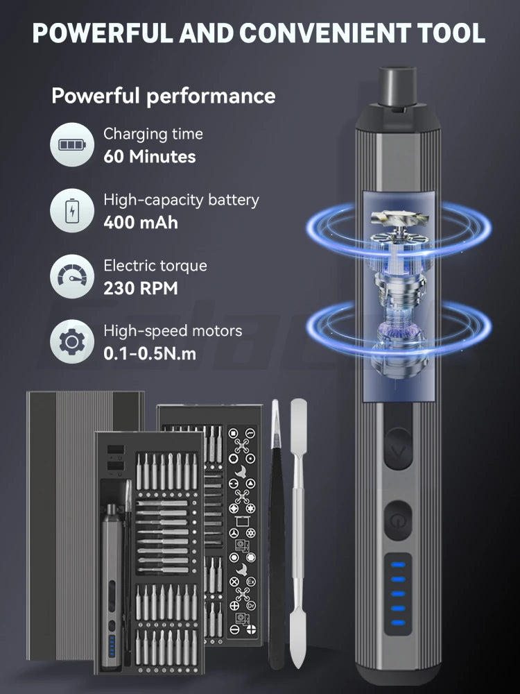 68 IN 1 Precision Electric Screwdriver Set 5 Levels Adjustable Comes Fill Light Professional Mobile Phone IPad Repair Tool - Shoppiline