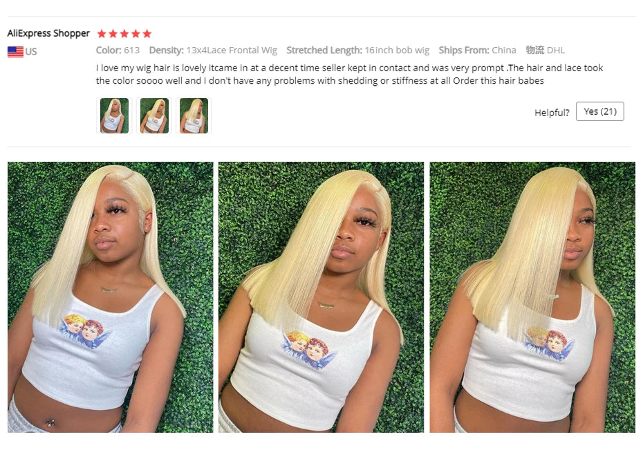 13x4 13x6 613 HD Blonde Bob Hair Wig Human Hair Lace Frontal Wig Brazilian Straight Bob Wig Lace Front Human Hair Wigs For Women