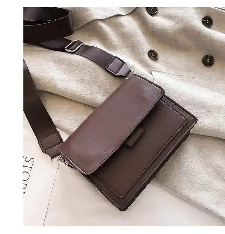 Women PU Leather Crossbody Bag Fashion Shoulder Messenger Handbag Small Flap Bag for Travel