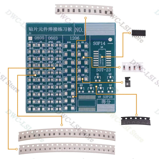 SMD NE555 CD4017 Rotating Flashing LED Components SMT LQFP44 Soldering Practice Board Electronic Circuit Training Suite DIY Kit
