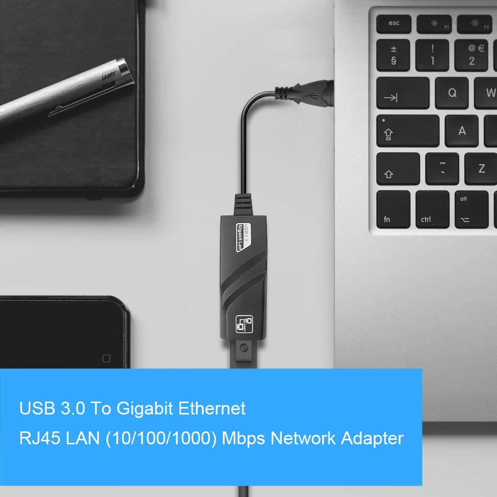 GRWIBEOU 1000Mbps Wired USB 3.0 TypeC USB To  Lan Ethernet Adapter Network Card for PC Macbook Windows Laptop