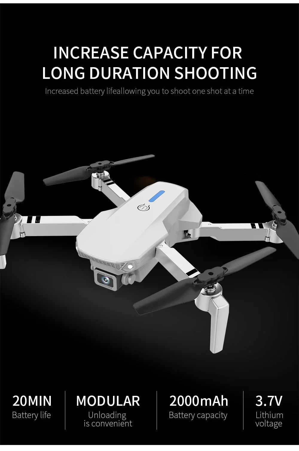 KBDFA 2025 E88 Drone RC Professionnel HD 4K avec Caméra Grand Angle, Hélicoptère Pliable, Quadricoptère, Jouet Cadeau pour Enfant