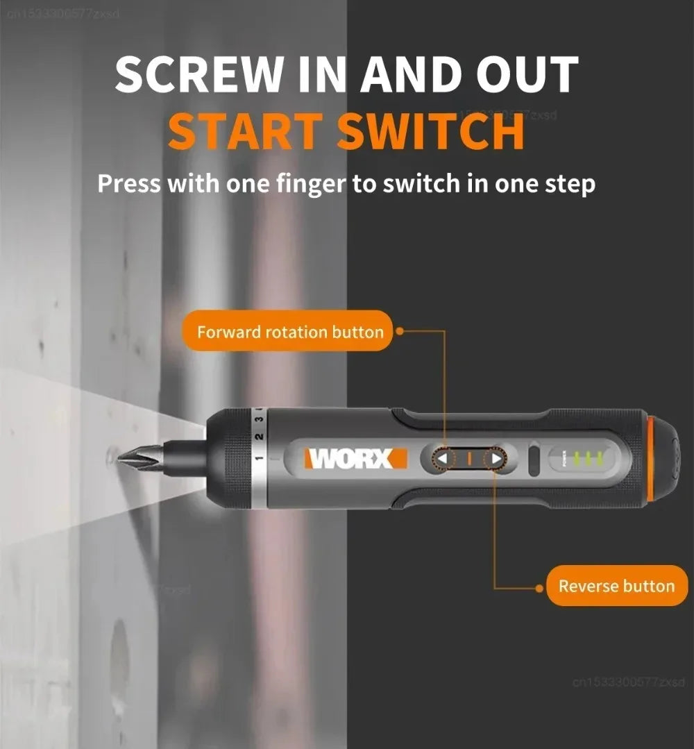 Worx 30 Bit Sets Power Tools WX242 Electrical Screwdriver Set Smart Cordless Drill Screwdrivers USB Rechargeable Set Home Repair - Shoppiline