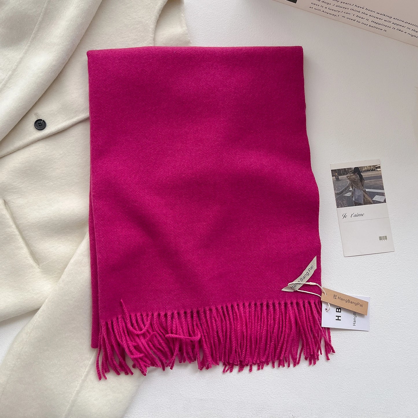 2025 New Winter Wool Scarf For Women Long Warm Cashmere Scarves Hijab Solid Lady Shawl Wrap Female Pashmina Bandana Head Scarfs
