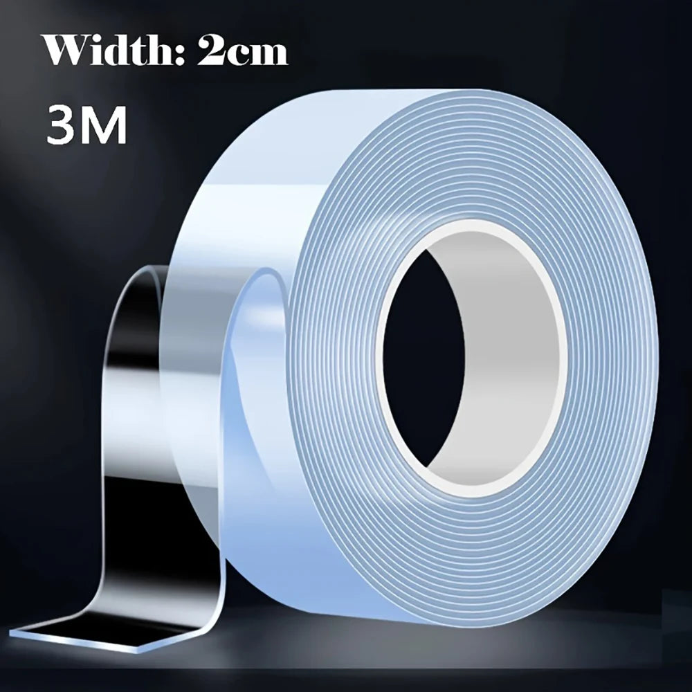 1/3/5m Nano Tape Double-Sided Adhesive Tape Waterproof Transparent Reusable Mounting Tape Heat Resistance Professional Home Tape
