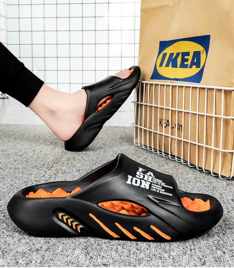 New Summer Man Massage Slippers 2026 Indoor Outdoor Beach Sandals Soft Bottom Casual Slippers Male Flip Flops Mens Sandals