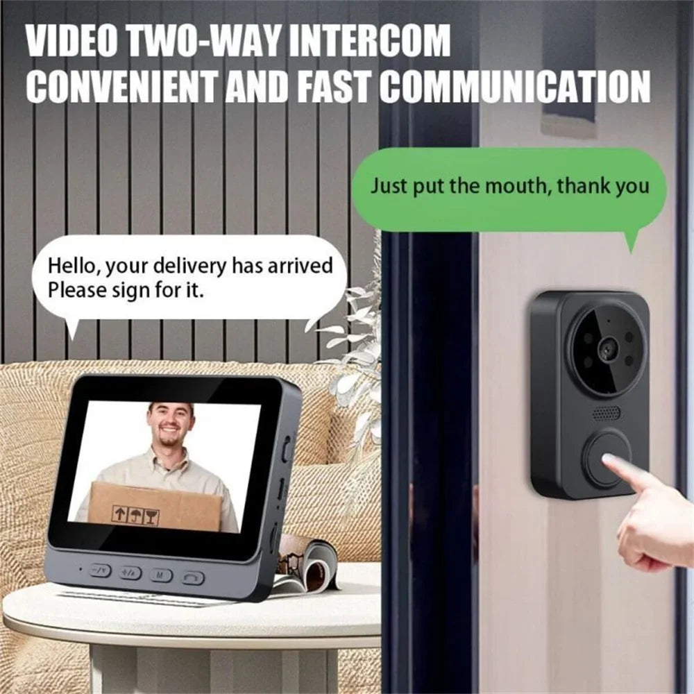 Smart Video Doorbell Camera Wireless, 1080P HD with Night Vision, 2.4G WiFi, Motion Detection, 2-Way Audio, and Cloud Service - Shoppiline