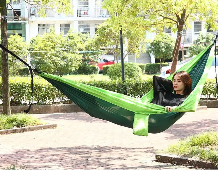 Ultra-Light Camping Hammock 300kg Load Capacity Breathable Quick-Drying Parachute Nylon Portable for Outdoor Indoor Garden