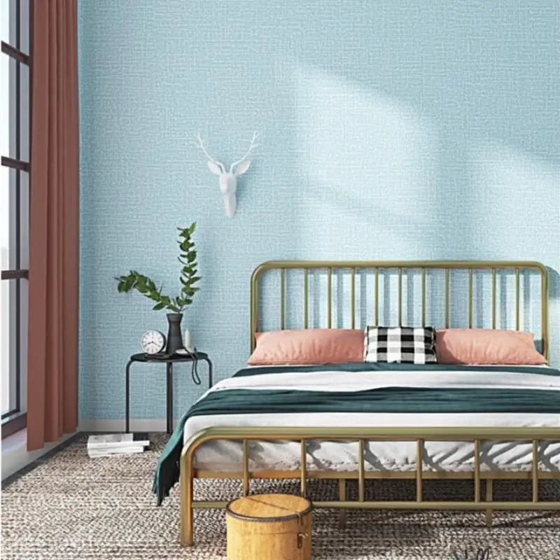 50cm solid linen foam 3D self-adhesive thickened wall sticker PVC waterproof background wall renovation wallpaper