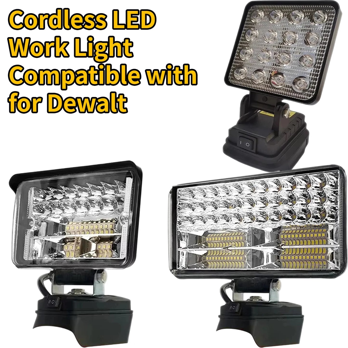 4/8 Inch Portable LED Spotlight Cordless Handheld Light Compatible with for Dewalt 18 V Battery for Outdoor Work Fishing