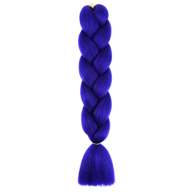 Extensions de cheveux synthétiques de 24 pouces, texture lisse Yaki, pour tresses Jumbo, boîte longue, pour femmes, Dreadlocks