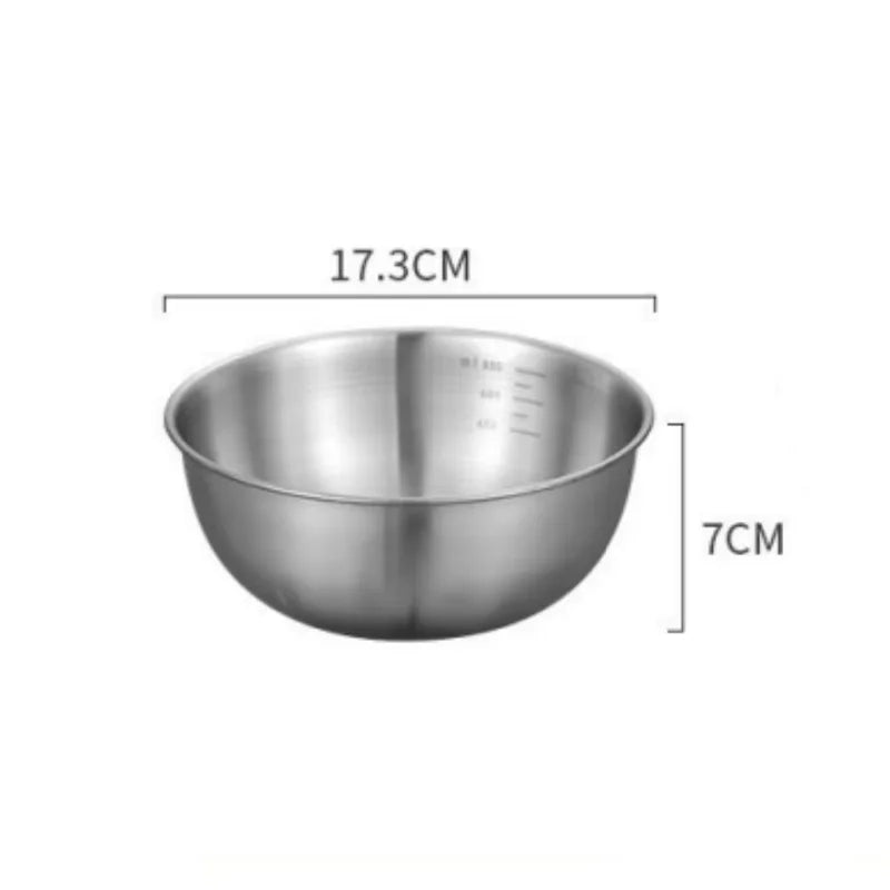 1-3 Stainless Steel Bowl Set with Scale for Cooking Baking Food Storage Large Capacity Mixing Bowls for Home Kitchen Essentials - Shoppiline