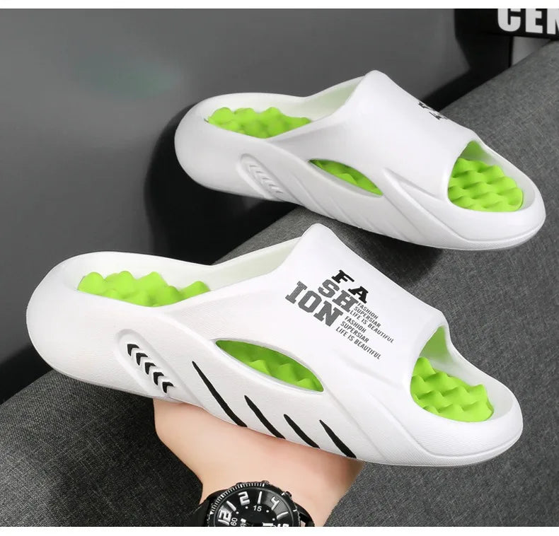 New Summer Man Massage Slippers 2026 Indoor Outdoor Beach Sandals Soft Bottom Casual Slippers Male Flip Flops Mens Sandals