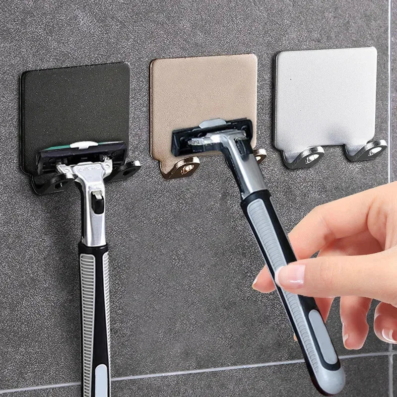 Badezimmer Edelstahl Rasiererhalter Aufbewahrungshaken Wand Herren Rasierregal Ohne Bohren Rasierer Organizer Zubehör