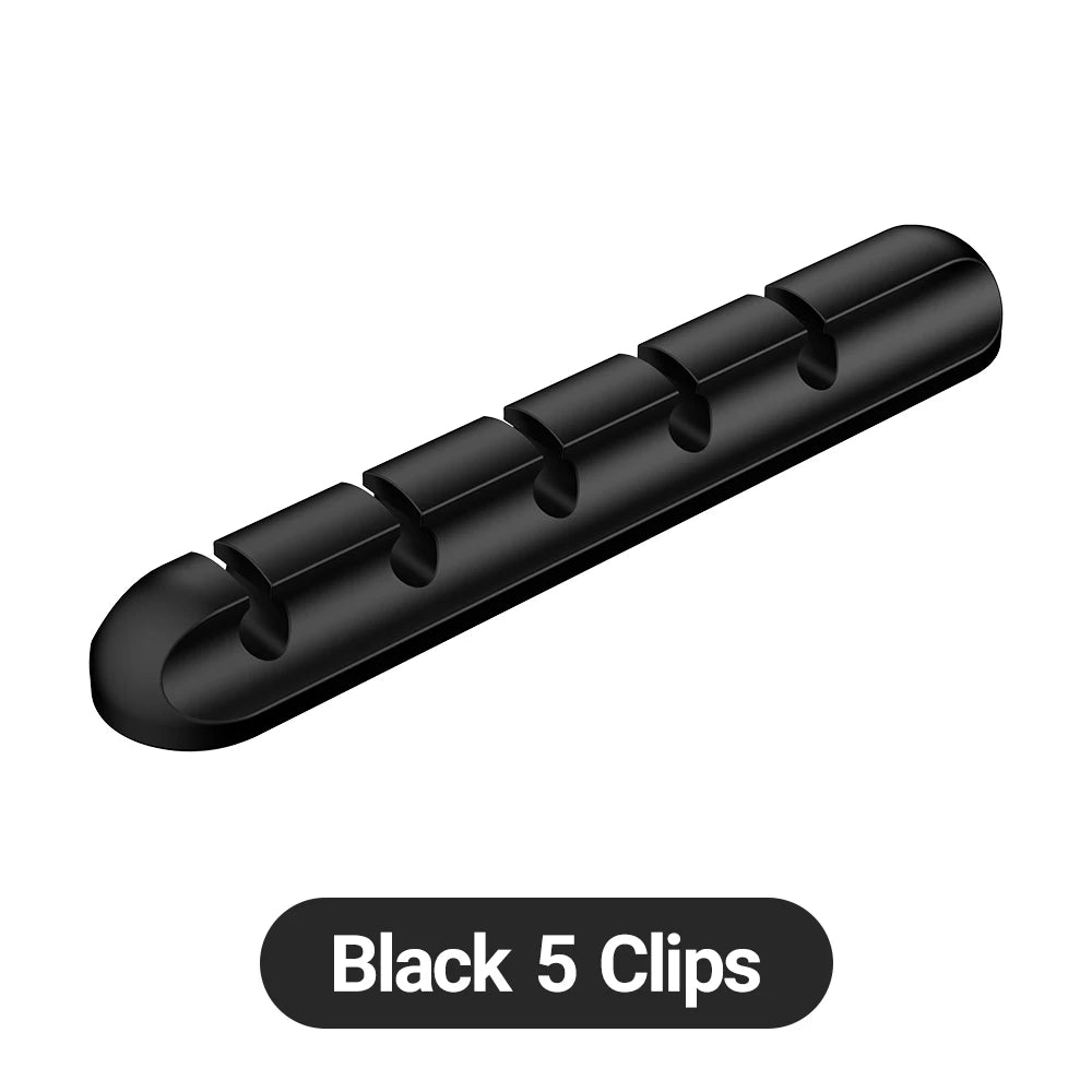 Adhesive Cable Holder Clips Cord Management Wire Organizer for Desktop USB Charging Cable Nightstand Power Cord Mouse Cable 1pc