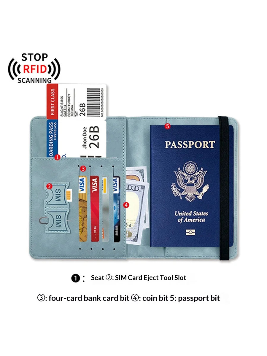 Homefish PU Leather Wallet Travel Passport Purse Card Male Travel Accessories Hand Carry Passport Business Cards Holder Wallet