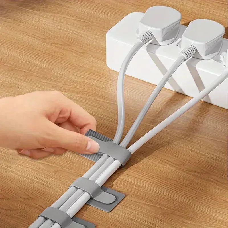 5/100Pcs Reusable Cable Organizer Desk Wire Winder Cable Tie Organizer Self Adhesive Cord Rope Holders Cord Protection Straps