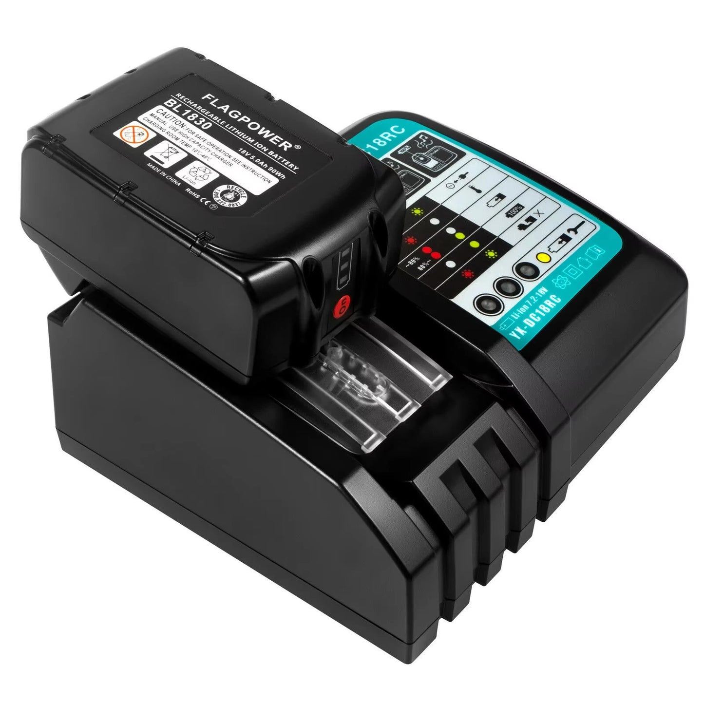 DC18RC Li-ion Battery Charger For Makita 14.4V 18V BL1830 Bl1430 DC18RF BL1815 BL1415 LXT400 BCl180W DC18RD DC18RE DC18SF BL1860