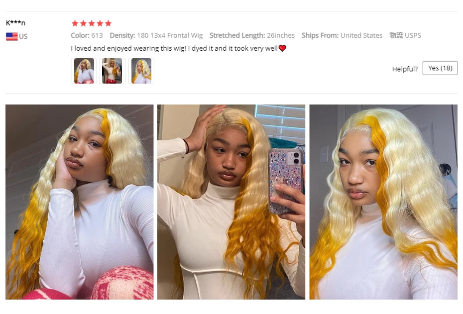 13x4 13x6 360 HD Transparent 613 Honigblond Farbe Spitze Front Echthaar Perücken für Frauen Rohes brasilianisches glattes Lace Frontal Perücke
