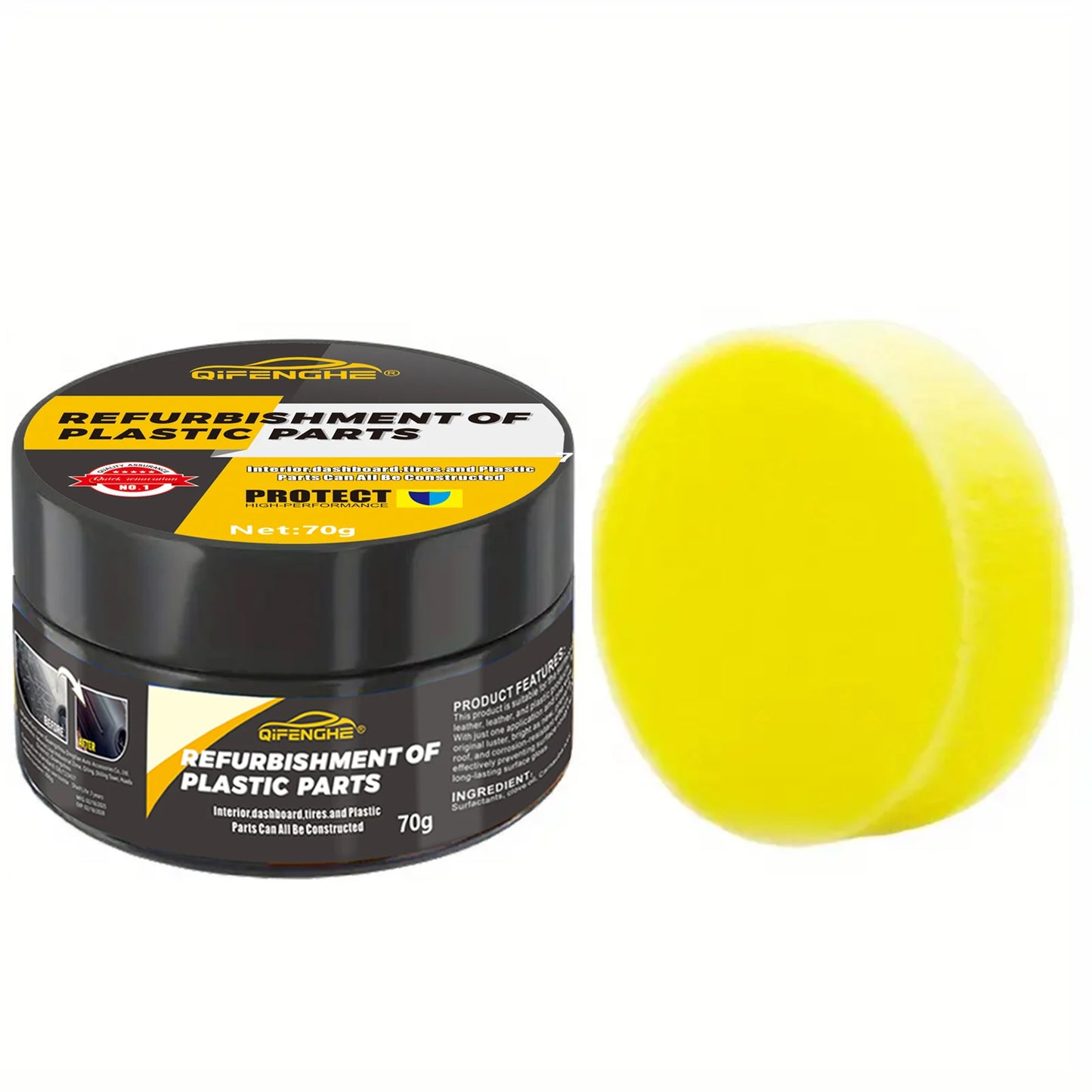 Automotive Plastic Repair Agent-Interior and Exterior Plastic Polishing Wax, Scratch Repair Anti-Aging Cream, Suitable for Tires