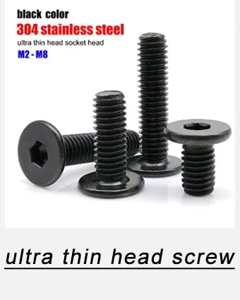 CM M2 M2.5 M3 M4 M5 M6 M8 Hex Hexagon Socket Ultra Thin Flat Wafer Allen Head Bolt Screw 304 A2-70 Stainless Steel