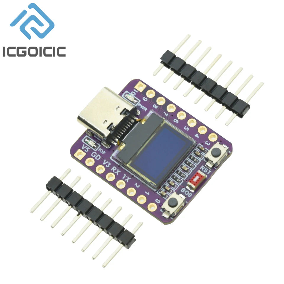 0.42 inch OLED Dev Board for ESP32-C3, WiFi BT Wireless Module with Ceramic Antenna, SuperMini Development Board