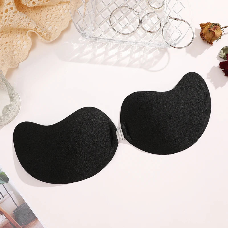 FINETOO 1-15PCS Women Invisible Nubra Breast Patch Tow-Color Hypoallergenic Mango Cup bra Silicone Non-Falling Off Thin
