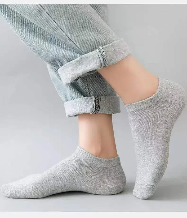 5/10 Pairs Unisex Ankle Socks Solid Color Black White Gray Cotton Deodorant Breathable Running Sports Socks New Spring Summer