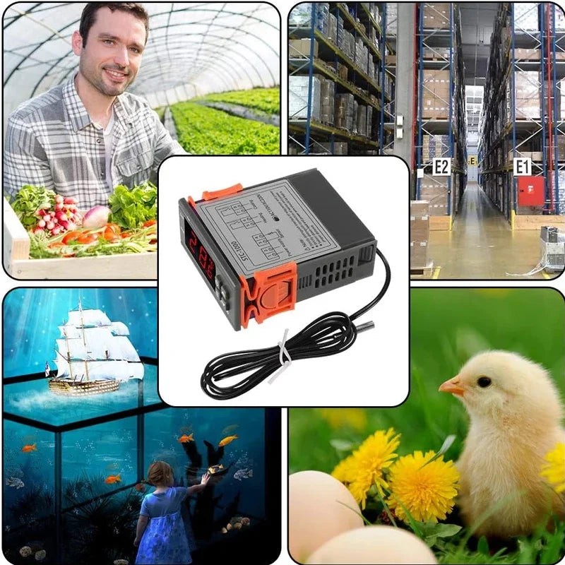 STC-1000 Digital LED Temperature Controller Heating Cooling Centigrade Thermostat 2 Relays Output with NTC Sensor Probe 12v 24v - Shoppiline