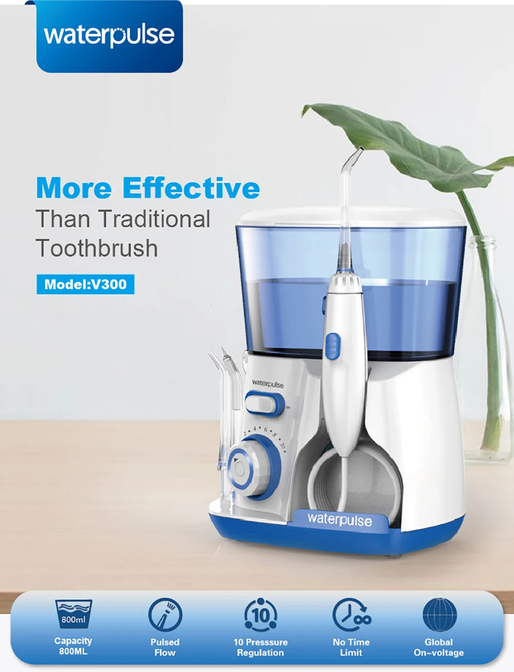 Oral Irrigator Dental Water Flosser for Teeth High Pressure Electric Dental Irrigator Water Flosser Mouth Washing Machine 800ML - Shoppiline