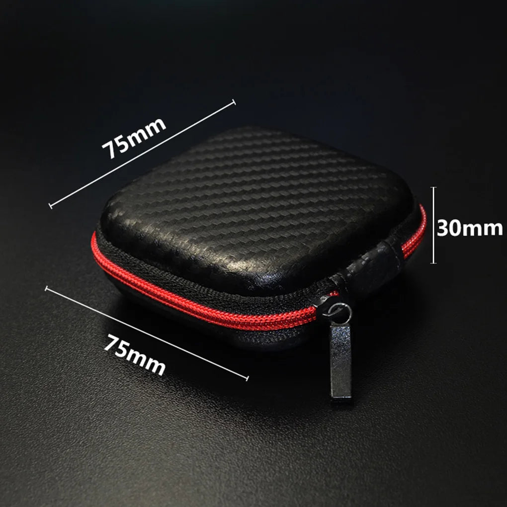 Earphone Storage Bag Square Headset Box Indoor Outdoor Travelling Earphones Storaging Case Accessories with Zipper