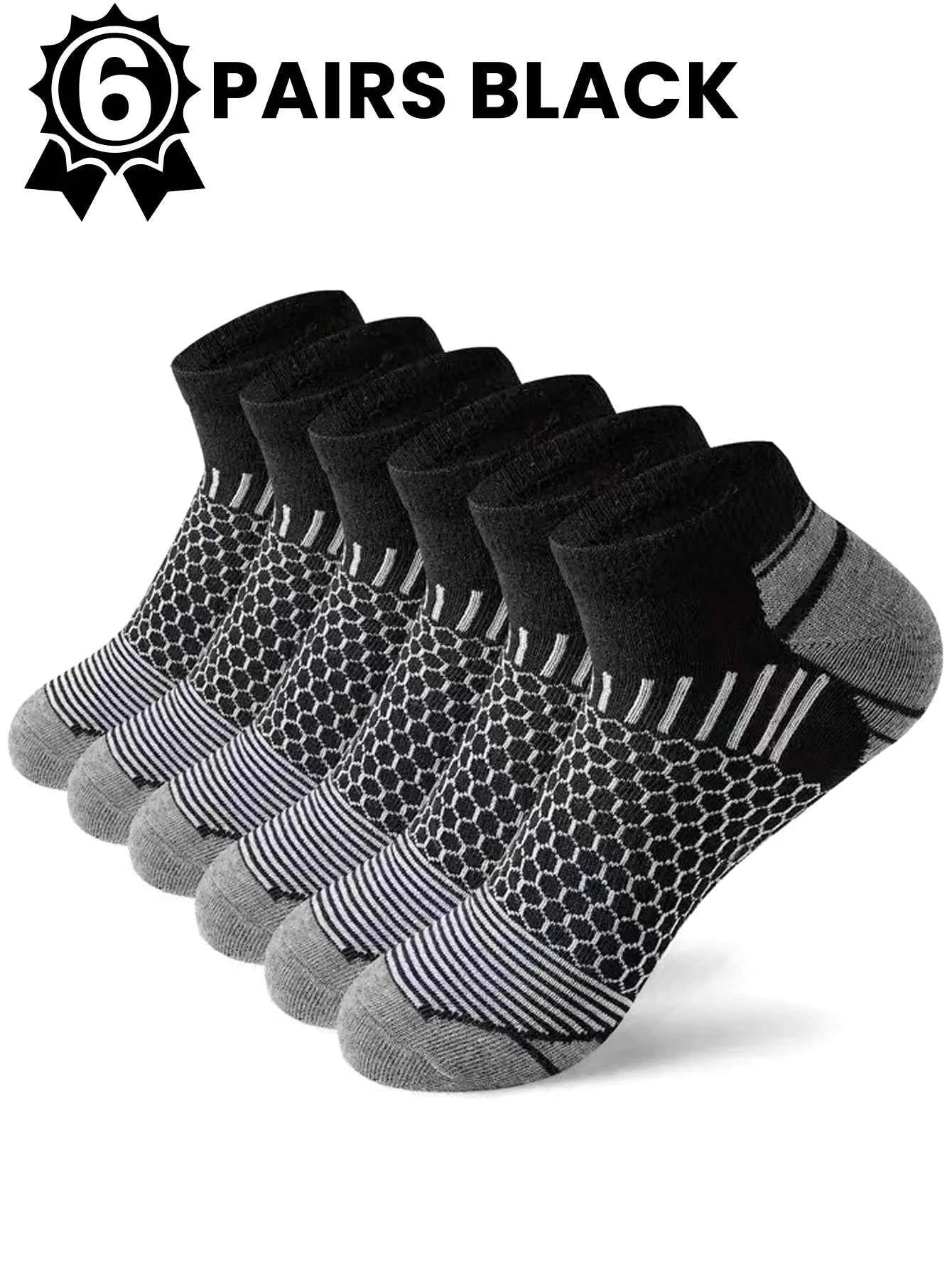 12Pairs High Qualit Athletic Socks Men's Ankle Socks Running Cyclling Waist Honeycomb Design And Firm Sports Leisure Socks Gifts