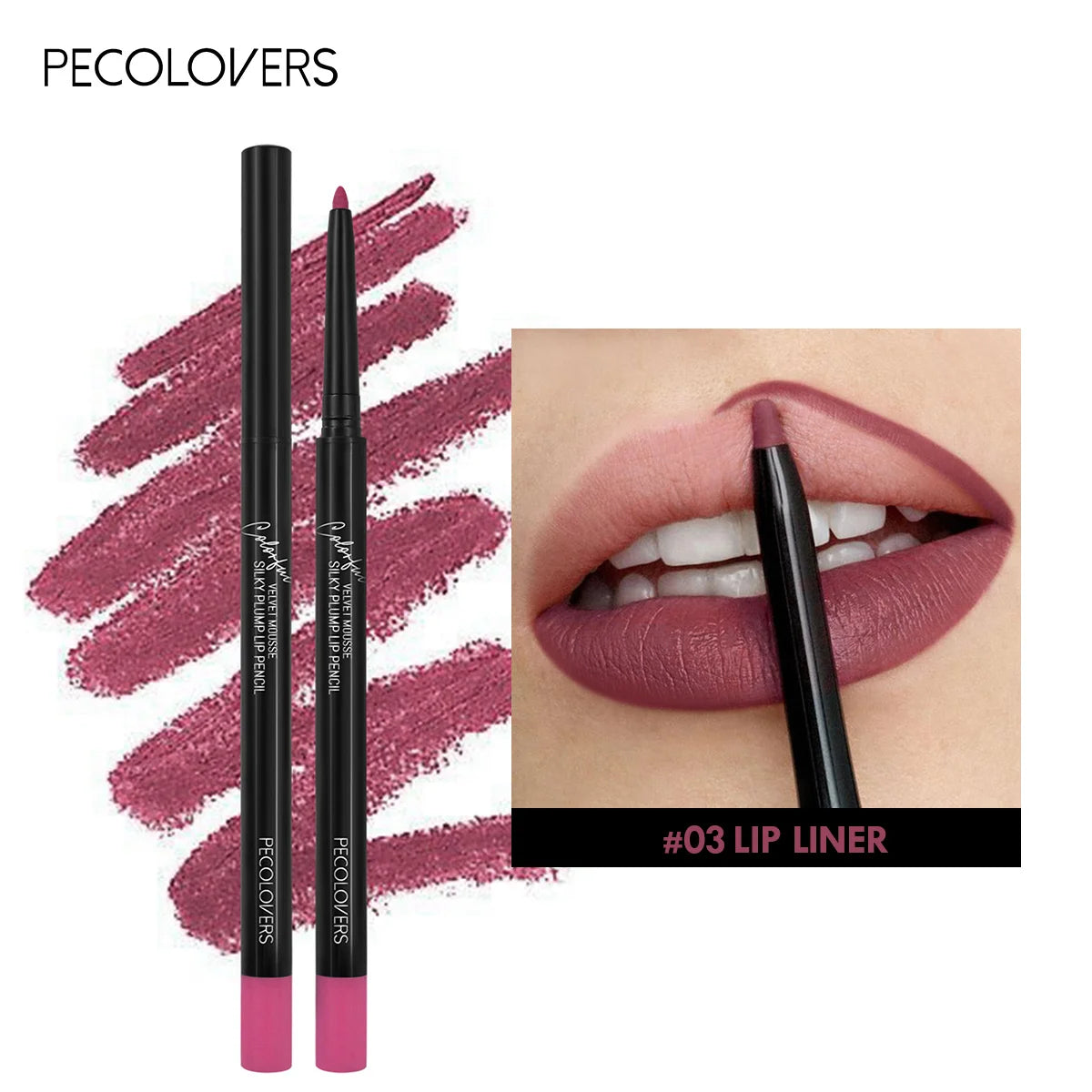 Wasserfester Matter Lipliner-Stift Rot Kontur Lippenstift Langanhaltend Antihaftend Feuchtigkeitsspendendes Lippen-Make-up 12 Farben