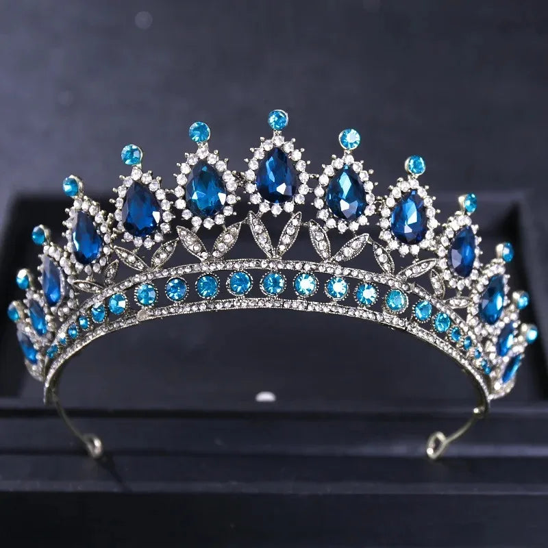 Baroque Vintage Crystal Tiaras And Crowns Rhinestone Queen Pageant Prom Diadem Crown Bridal Wedding Hair Accessories Jewelry