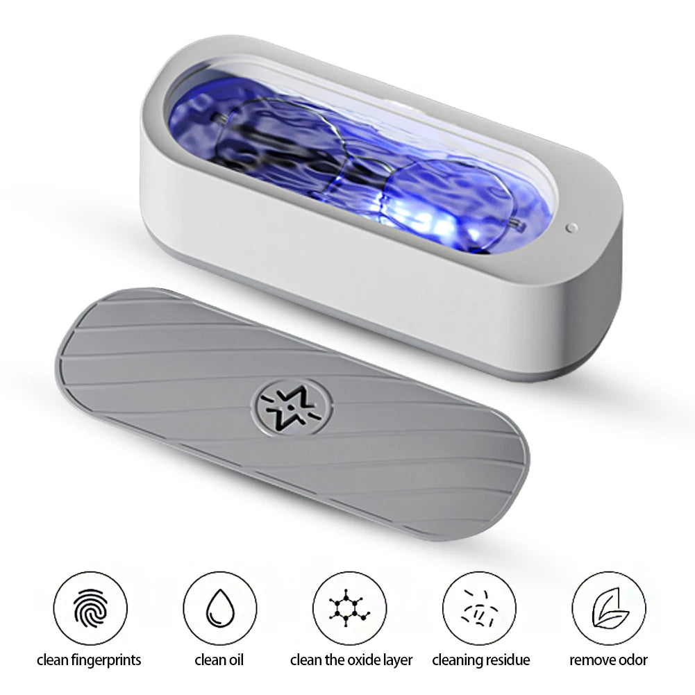 Ultrasonic Cleaning Machine USB Rechargeable Mode or Battery Mode High Frequency Vibration Wash Cleaner Jewelry Glasses  Cleaner