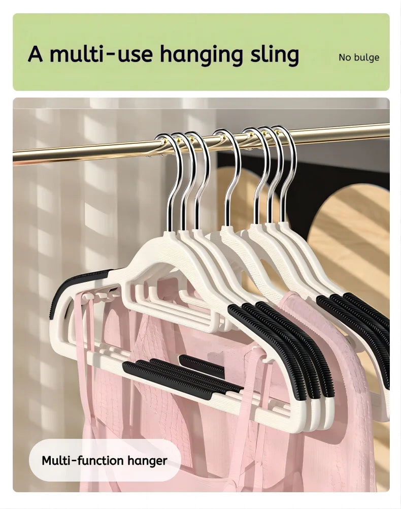 10Pcs Black/Orange/Grey Multifunctional Wet and Dry Household Hanger Suitable for Hanging Clothes Bedroom Wardrobe Anti-Slip - Shoppiline