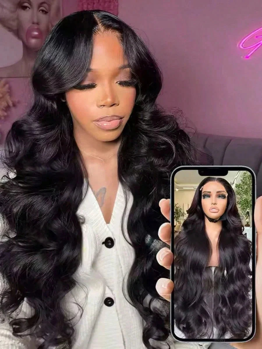 40 42Inch Raw Peruvian Body Wave 250% Density  Wigs Human Hair  13x4 HD Lace Front Wigs Human Hair For Women Natural Black