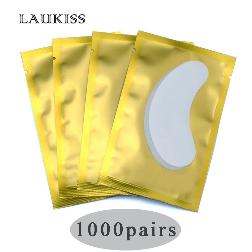 50/500/1000 Stück Hydrogel-Pads für Wimpernverlängerung, Unteraugenpads, Wimpernsticker, Tools, Großhandel LAUKISS