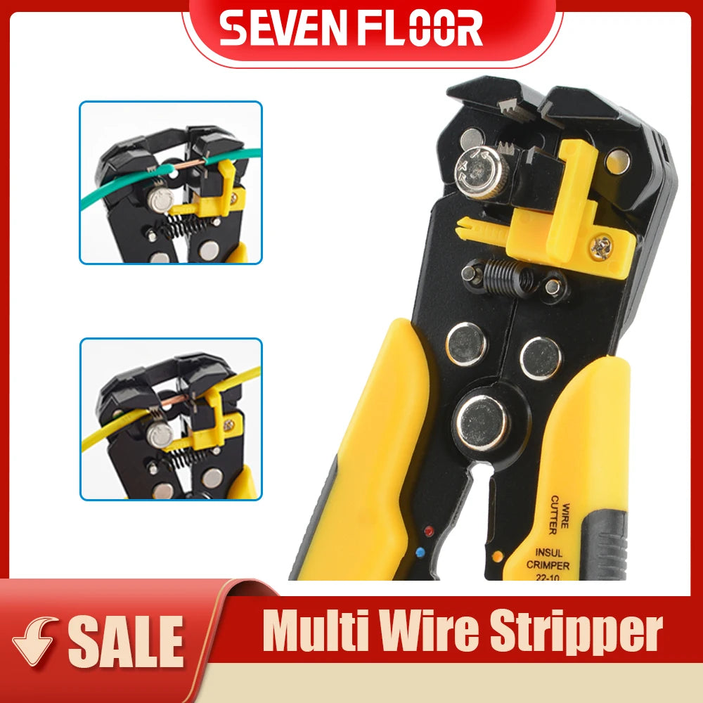 Crimper Cable Cutter Adjustable Automatic Wire Stripper Multifunctional Stripping Crimping Pliers Terminal Hand Tool - Shoppiline