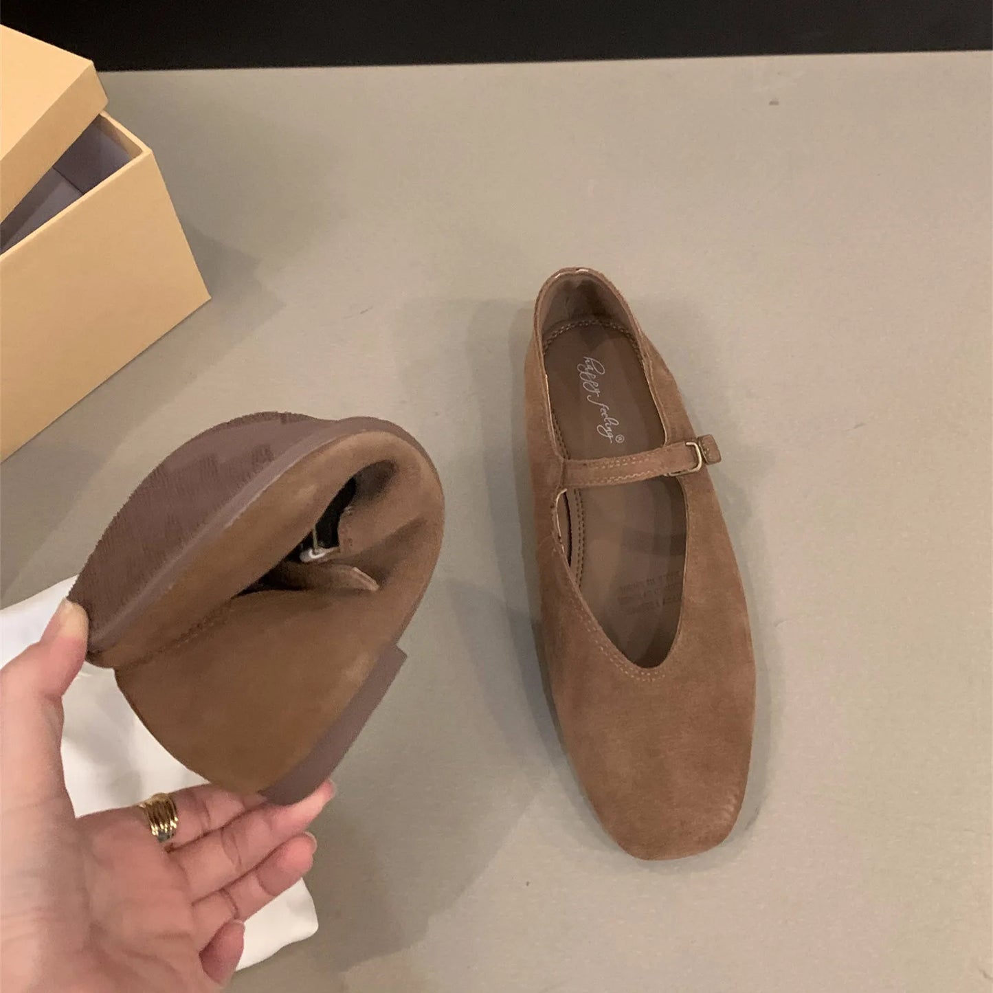 Bailamos 2024 Frühling Neue Marke Damen Flats Runde Zehen Kniehohe Slipper Damen Casual Ballettschuhe Weiches Leder Elegante Anzugschuhe
