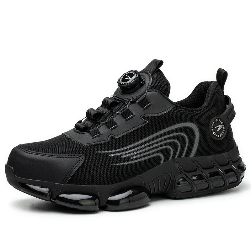 Rotary Buckle Work Safety Shoes For Men and Women Air Soft Sole Lightweight Protective Work Sneakers Men Breathable Boots - Shoppiline