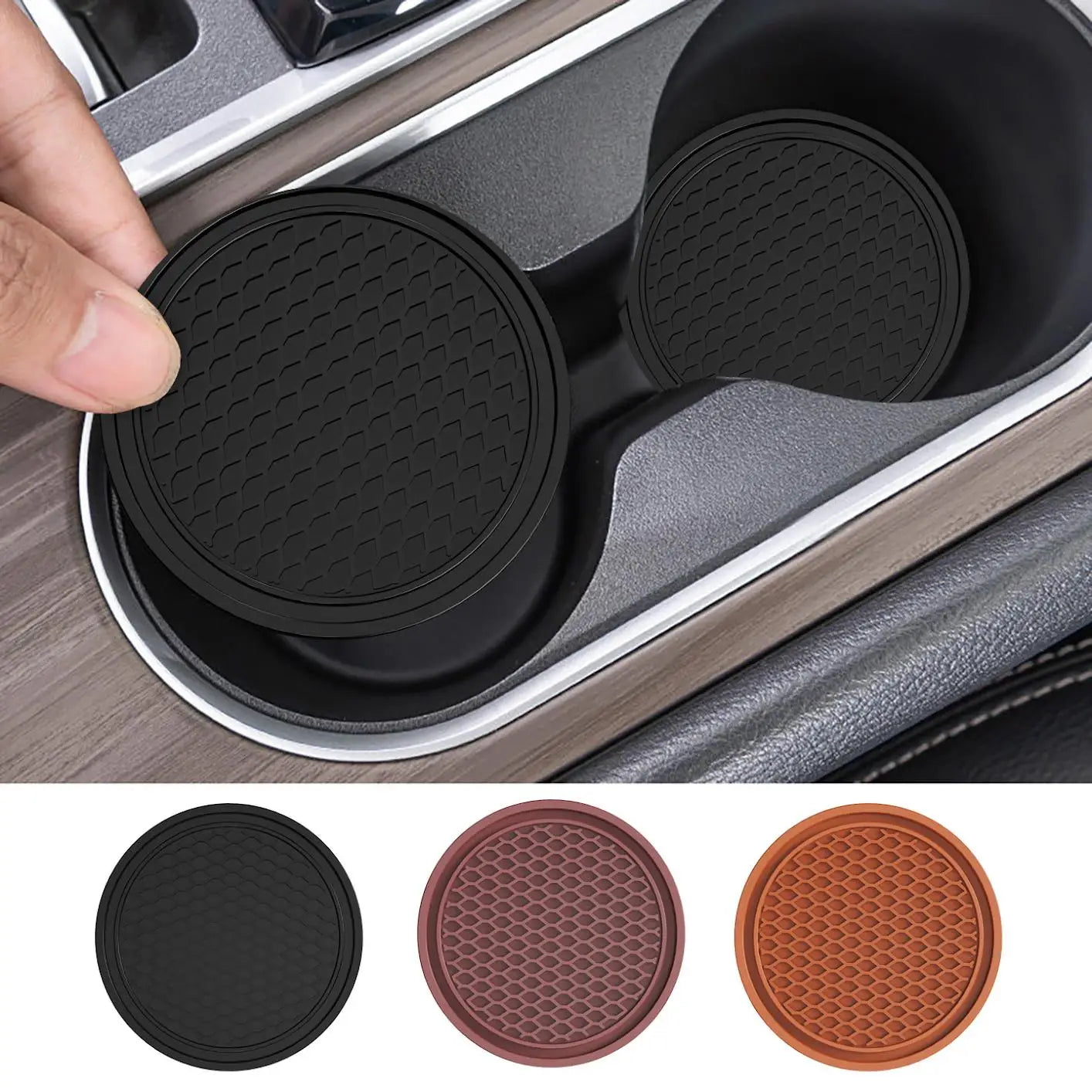 New Car Cup Holder Anti-Slip Silicone Insert Coaster Mat Universal Car Accessories Black Fit For Most Cars