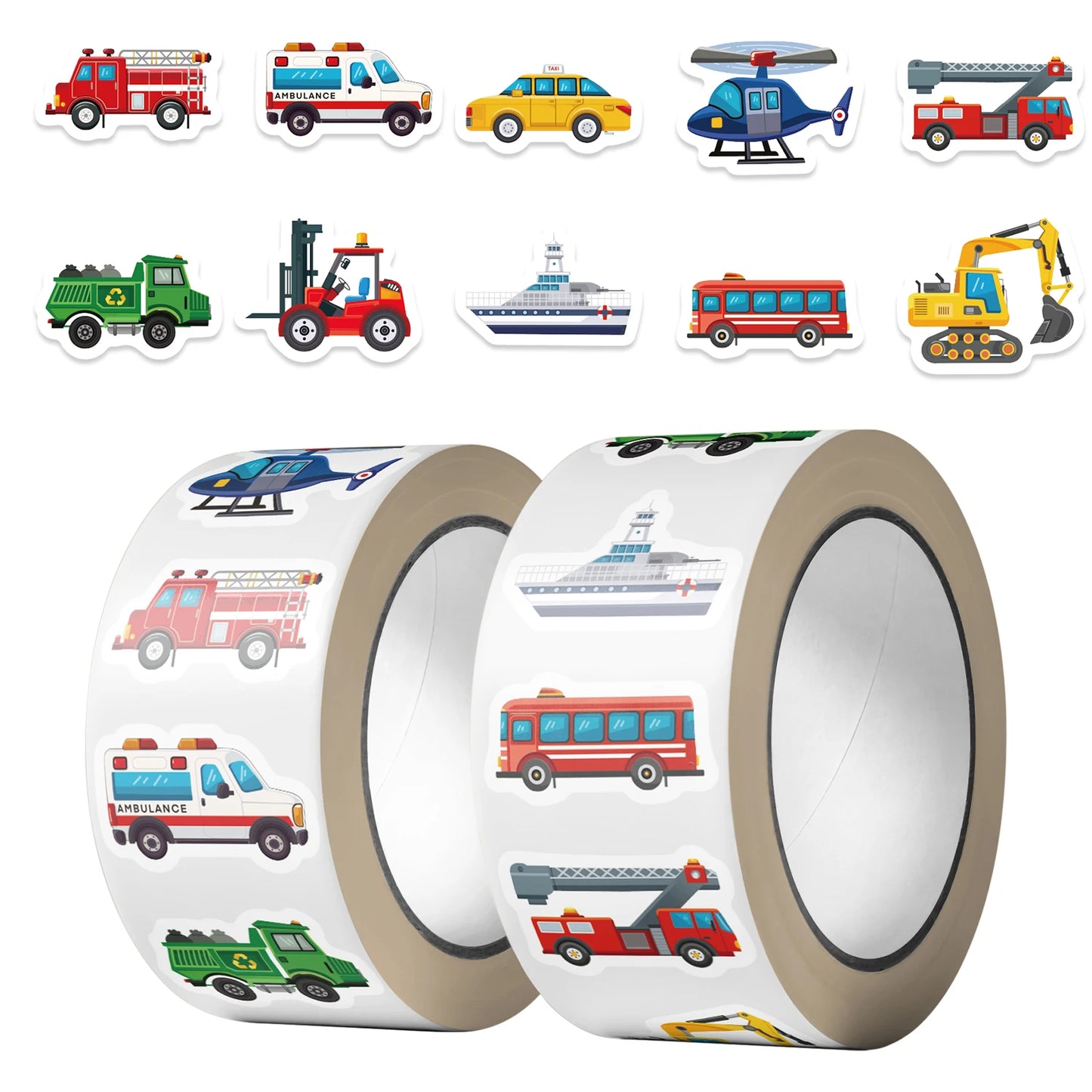 500Pcs Construction Vehicle Sticker Roll For Kids Reward Encourage Sticker For Labels Thank You Sticker Kids Toys