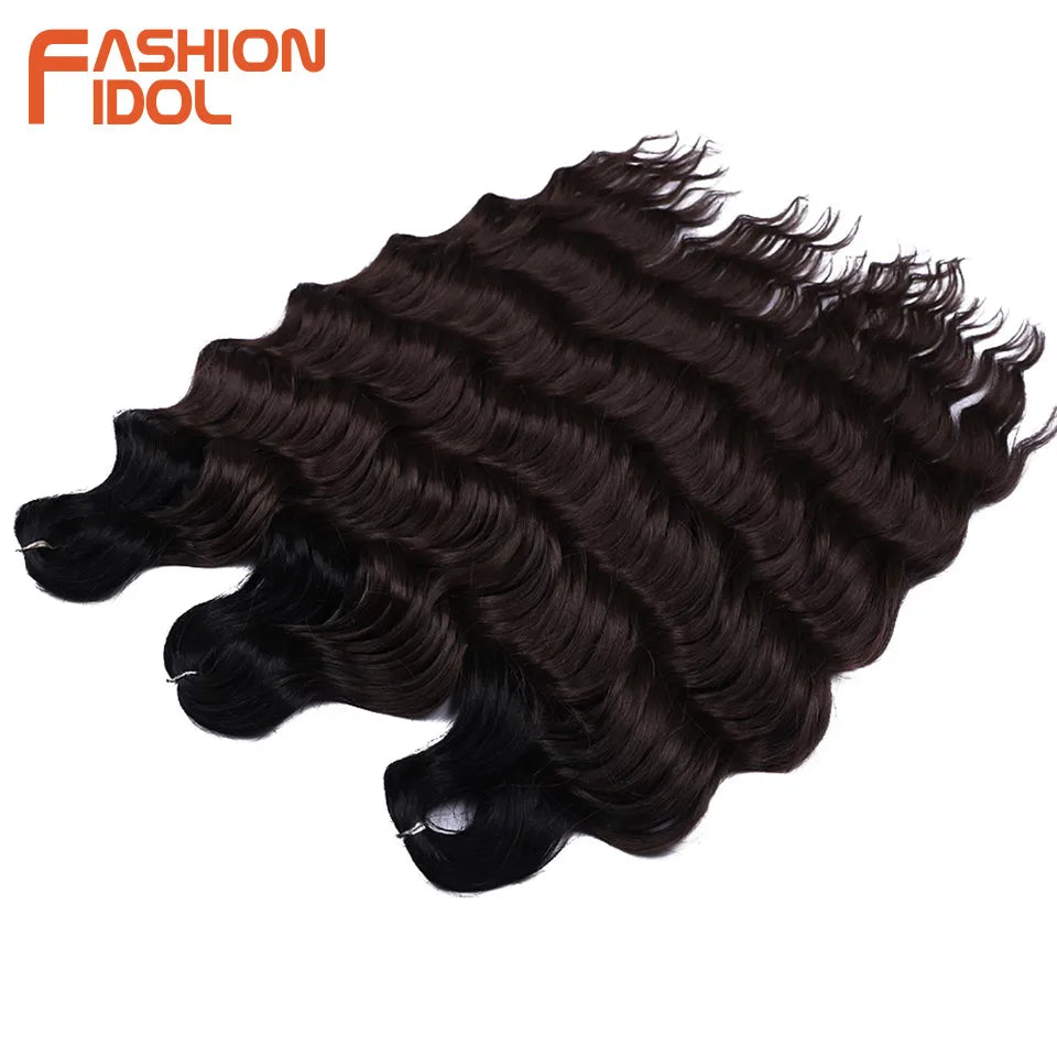 Anna Hair Extensions synthétiques de tresses Loose Deep Wave 24 pouces, cheveux tressés ondulés, cheveux bouclés torsadés au crochet Ombré Blond