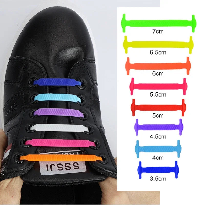 16er Pack Lazy Shoelace Silikon Quick Lace Elastische Damen Herren Kein Binden Kinder Erwachsene Turnschuhe Schnürsenkel Schnalle Schuhzubehör