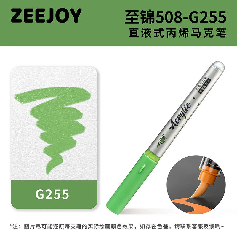 ZEEJOY 120/12/1 Colors Direct Liquid Acrylic Marker Pens Waterproof Pen Soft Brush Nib for Manga School Art Supplies Stationery