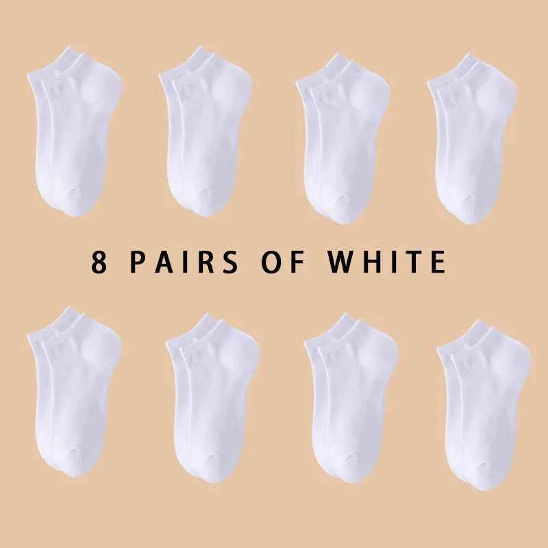 3/5/8 Pairs Women/Men Boat Socks Invisible Low Cut Silicone Non-slip Summer No-show Ankle Socks Solid Color Casual Breathable