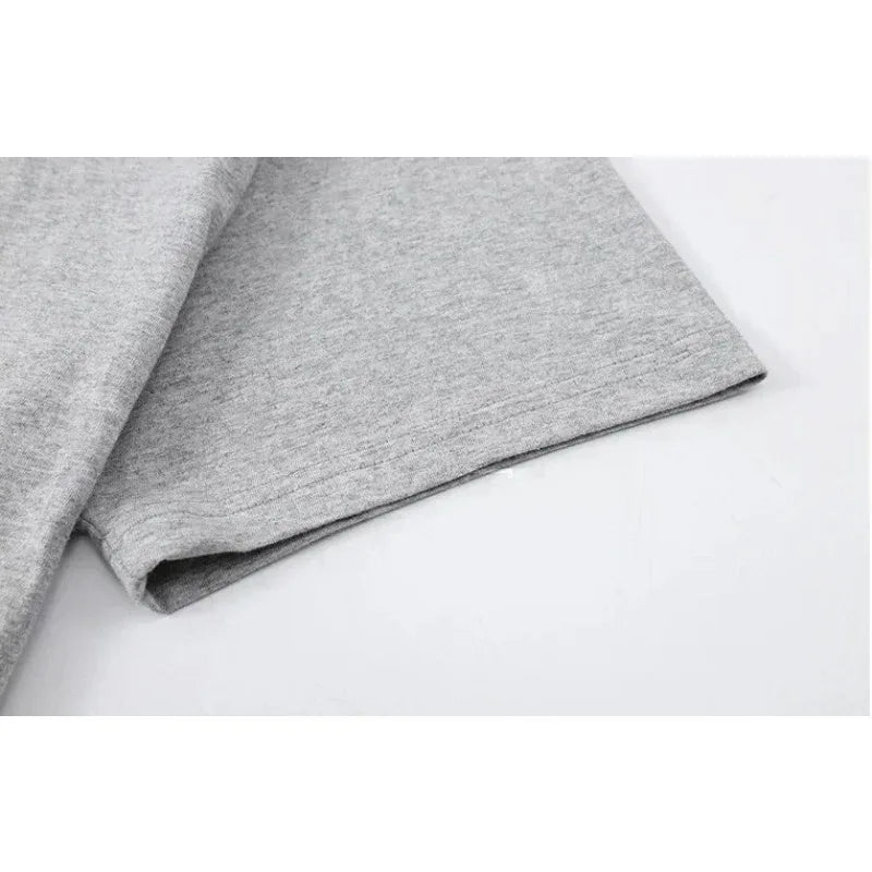 Unisex-Stil Sommer Herren 100 % Baumwolle Lässiges, locker sitzendes Rundhals Kurzarm Leichtes atmungsaktives T-Shirt Oberteil High Street